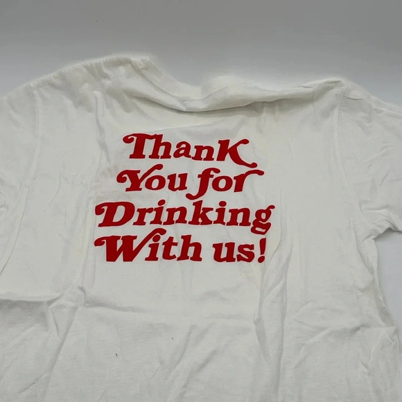 John Walker & Sons Men’s T-Shirt White Red Thank You For Drinking with Us Size L - Picture 6 of 7